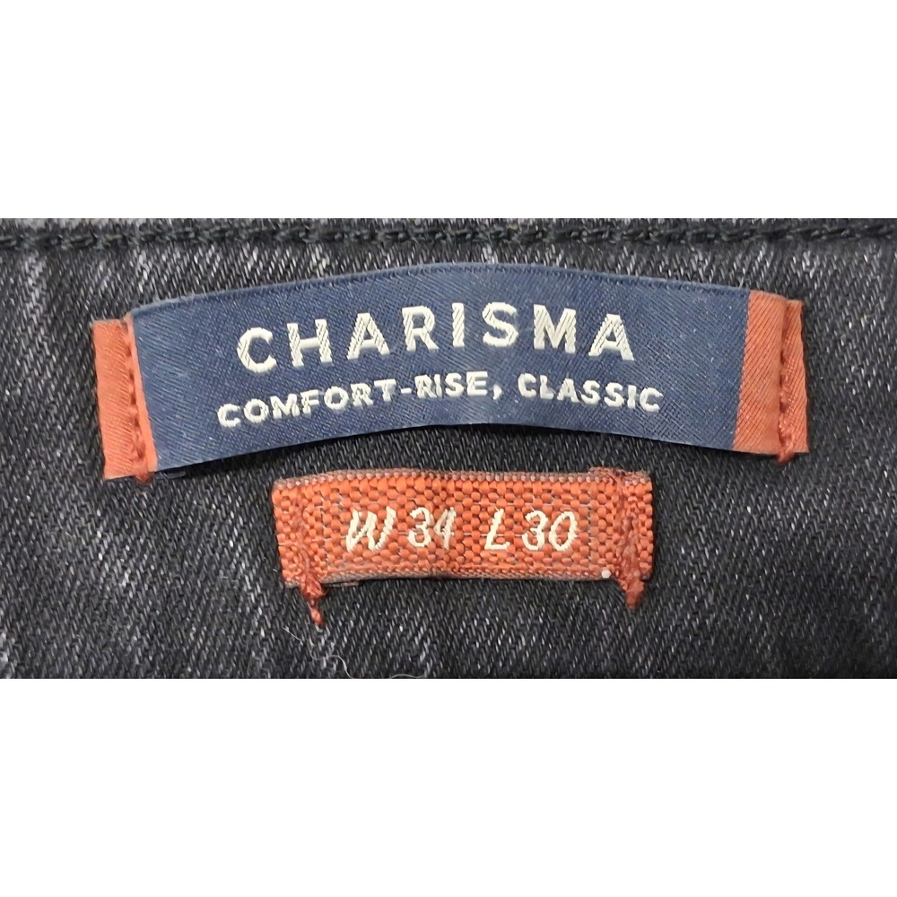 34 Heritage Charisma Classic Straight Leg Jeans Mens 34x30 Dark Washed Black - Picture 4 of 5